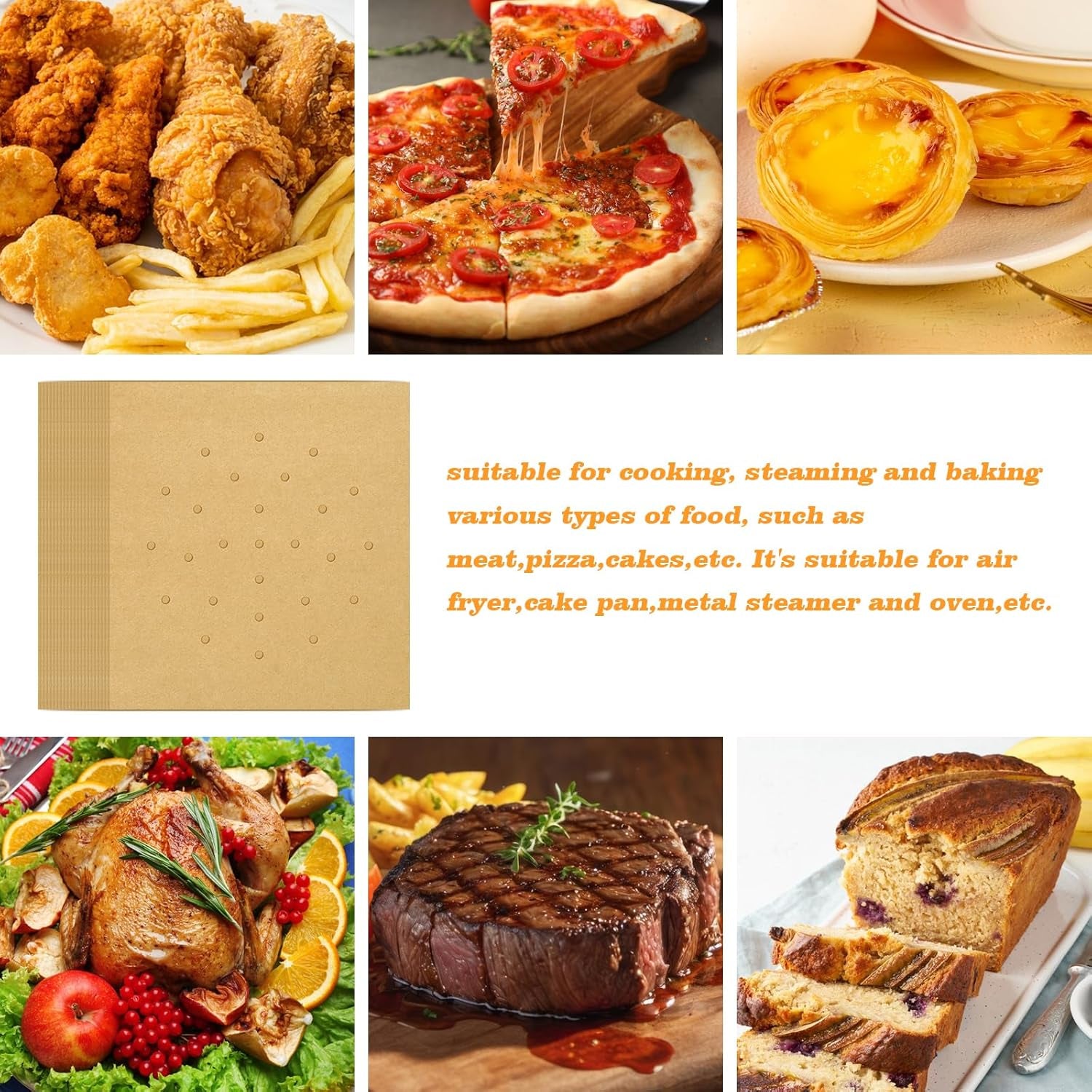 120 PCS Air Fryer Liners Disposable for Emeril Lagasse French Door 360 Air Fryer, Perforated Parchment Paper Sheets Compatible with Emeril Lagasse 26 QT Extra Large French Door 360 Airfryer