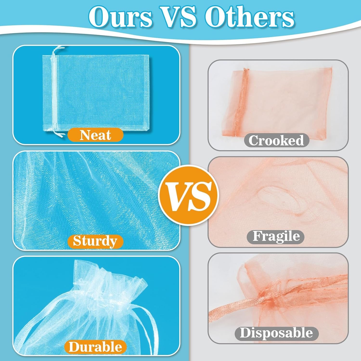 100 White Organza Bags 3''X4'' - Small Organza Sachet Jewelry Gift Favor Bags Drawstring Mesh Bags Valentines Wedding Eid Mubarak Halloween Eve Christmas New Year Party Candy Fruit Wrap Bulk