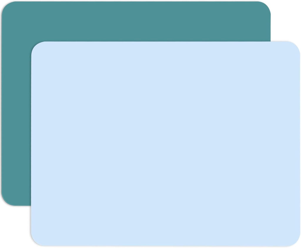 2 Pack Silicone Mat for Crafts, 15.7" X 11.8" Large Silicone Sheet, Multi Purpose Heat Resistant Mats for Epoxy Resin, Jewelry Casting, Painting, Countertop Desk, Placemat, Black Green & Blue