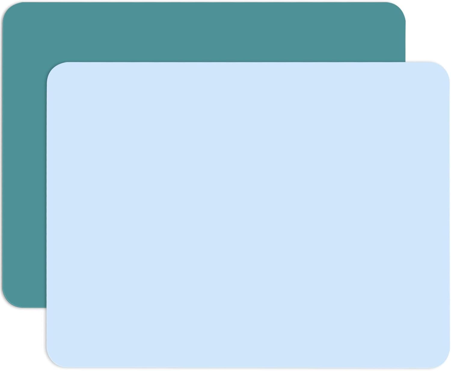 2 Pack Silicone Mat for Crafts, 15.7" X 11.8" Large Silicone Sheet, Multi Purpose Heat Resistant Mats for Epoxy Resin, Jewelry Casting, Painting, Countertop Desk, Placemat, Black Green & Blue