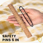 20 Pcs 5 Inch Safety Pins Heavy Duty, Black Jumbo Safety Pins Bulk, Extra Large, Oversized for Thick Fabric, Clothes, Sewing, Bags, Diaper, Blankets, Decorations