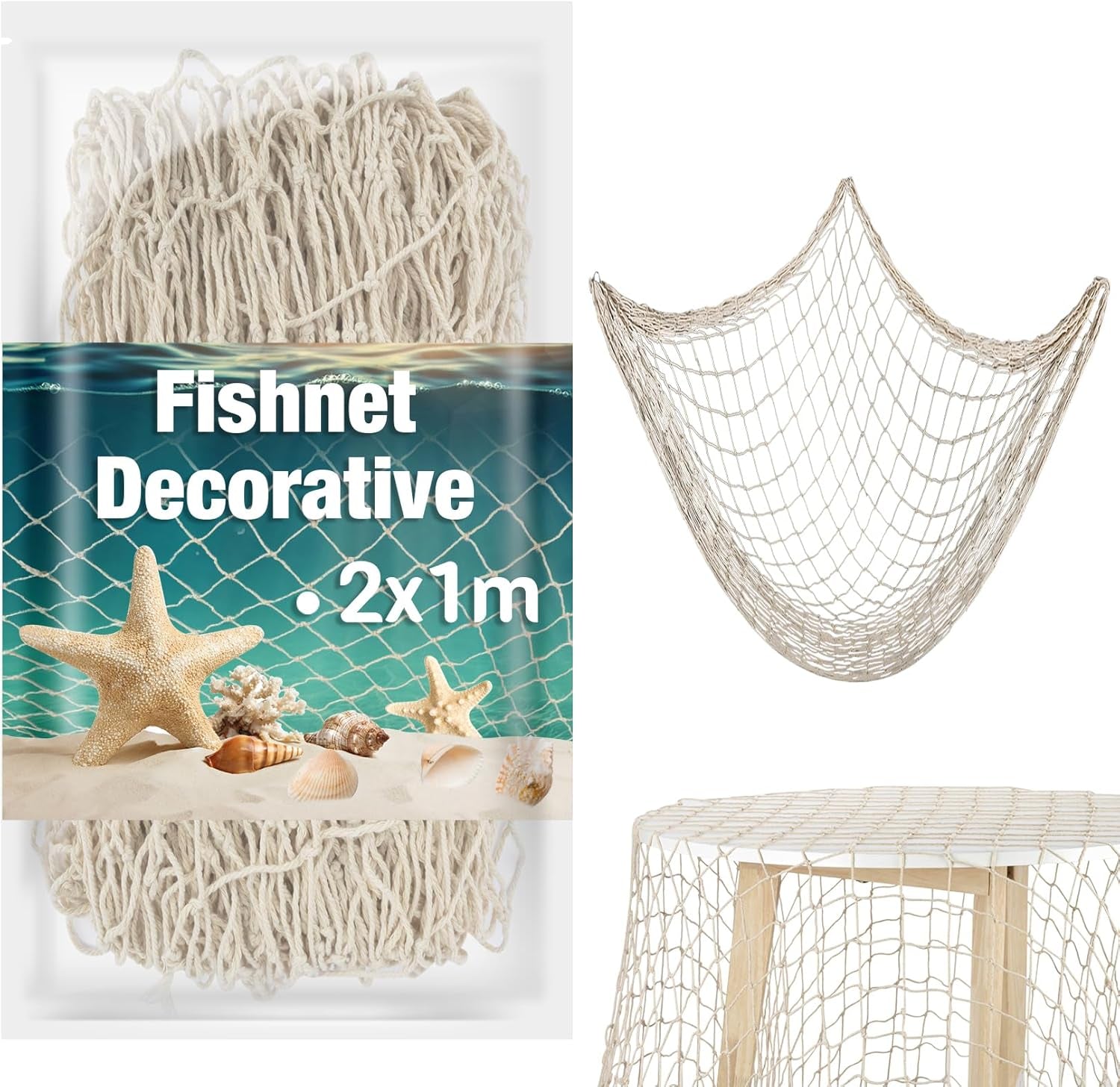 1PC Fish Net Decorative - Fish Net Decorations Decorative Netting Nautical Fishnet Table Runner Nets Netting Fishnet Ocean Party Decor Decoration Decorative Fishing Rope Netting Decorations