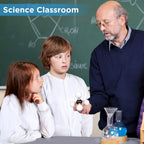 10 Pcs Kids Disposable Lab Coats White Science Coats Bulk for Child with Elastic Knit Cuffs and Front Snap Fastener