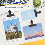 12 Pack Stainless Steel Chip Clips, Bag Clips for Food, Heavy Duty Chip Clip for Kitchen and Office to Seal Coffee Bags, Paper Sheets, Metal Clip Air Tight Seal-3 Inches, Black