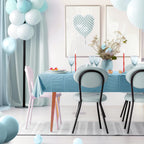 1 Piece Light Blue Foil Tablecloth 54*72Inch Plastic Baby Shower Frozen Birthday Party Table Cloths Disposable Waterproof Table Cover for Winter Christmas Wedding Graduation Party Supplies