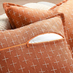 12X20 Pillow Covers Set of 2 Soft Polyester Textured Pillow Covers with Stylish Flange Edge Cozy Farmhouse Throw Pillows for Couch Bed Sofa Living Room