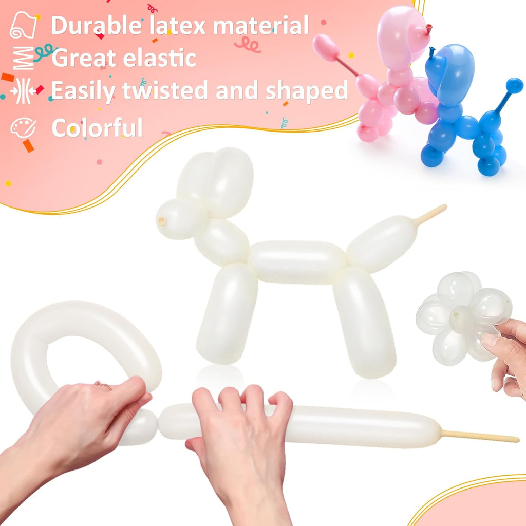 100PCS 260 Balloons Clear - Long Clear Balloon for Tying Balloon Arch Globos 260Q Transparentes Long Skinny Balloon for Animals Twisting Modeling Balloons Birthday Party Decoration