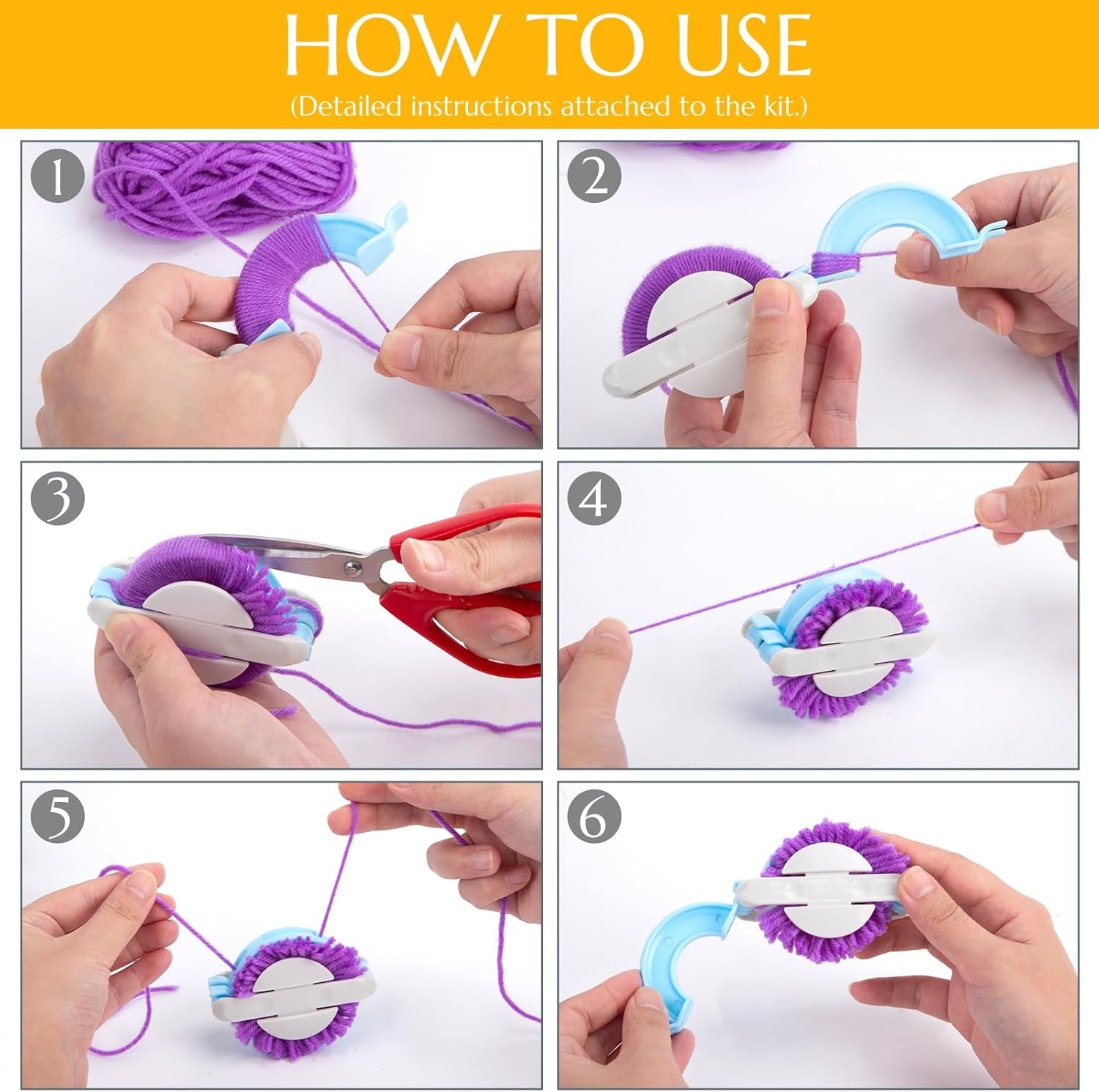 18PCS Knitting Loom and Pompom Maker Set, Rectangle Knitting Looms Pom Pom Makers with 9 Yarn Skeins Acrylic Knitting Supplies for Beginners Christmas Hat Scarf Shawl Sweater Socks