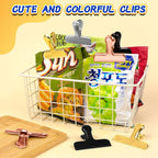 12 Pack Stainless Steel Chip Clips, Bag Clips for Food, Heavy Duty Chip Clip for Kitchen and Office to Seal Coffee Bags, Paper Sheets, Metal Clip Air Tight Seal-3 Inches, Black