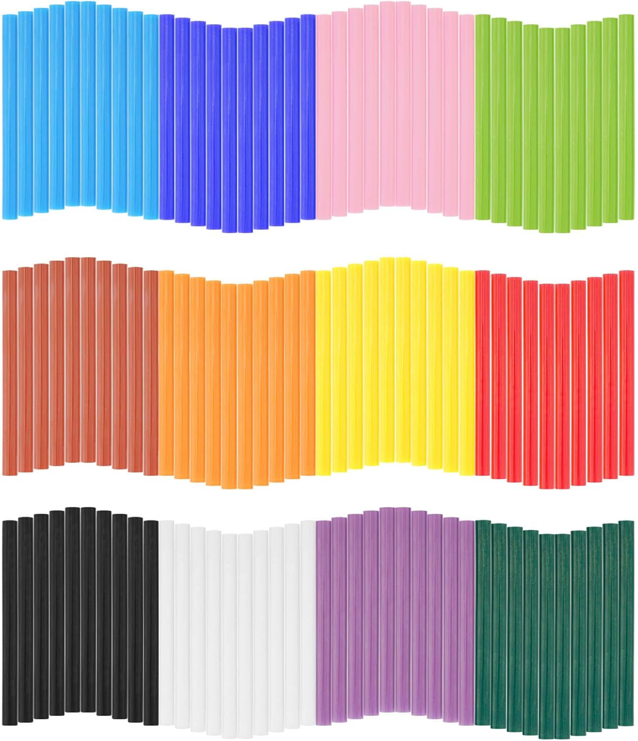 120PCS Colored Mini Hot Glue Sticks - 0.28X3.9" Hot Melt Glue Sticks, Multipurpose for Art & Craft Project, Home Decoration, General Repair, Bonding, Sealing, 12 Colors