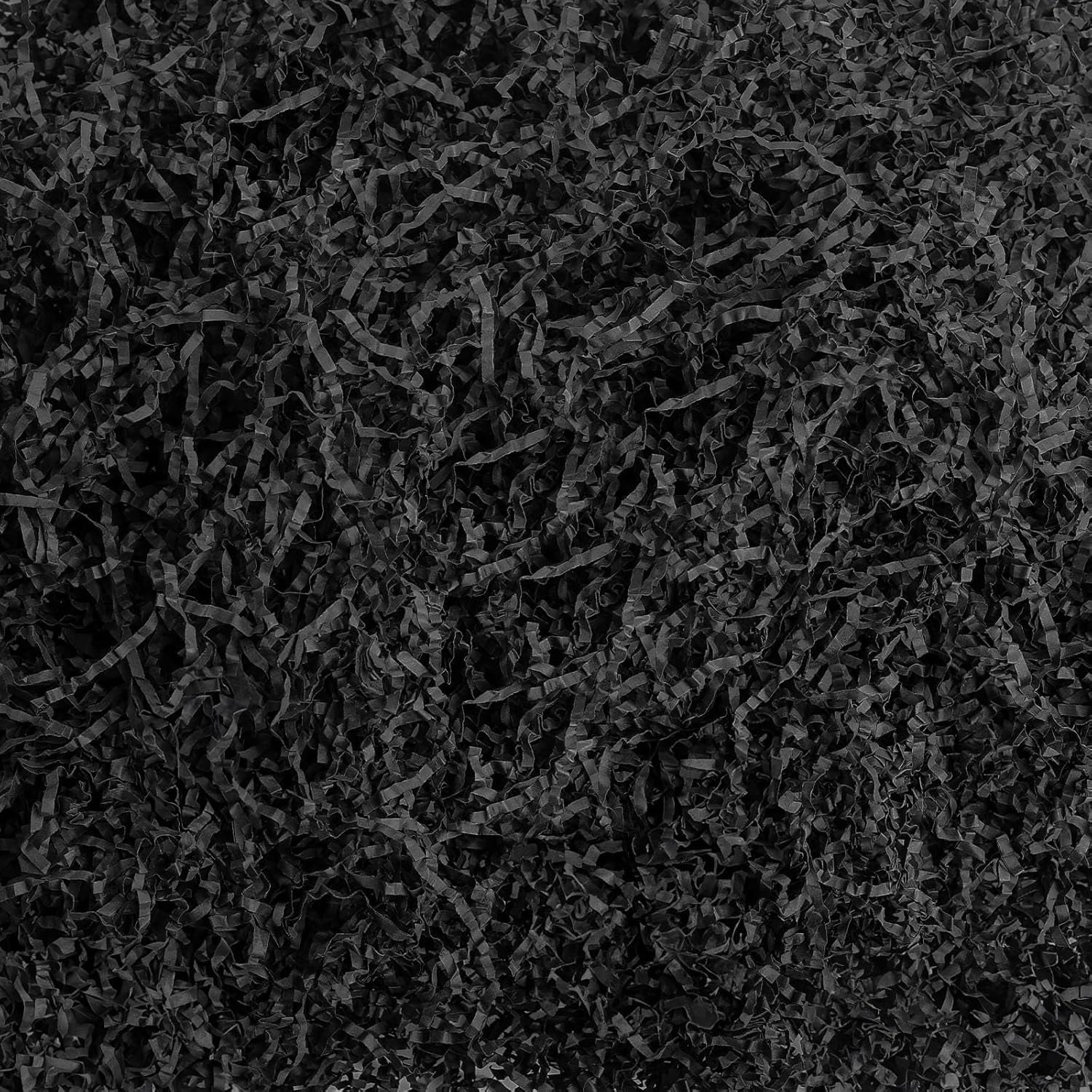 2LB Black Crinkle Paper Filler, Shredded Confetti Paper for Gift Basket Filling Halloween Christmas Birthday Party Gift Box Wrapping Stuffing Supplies