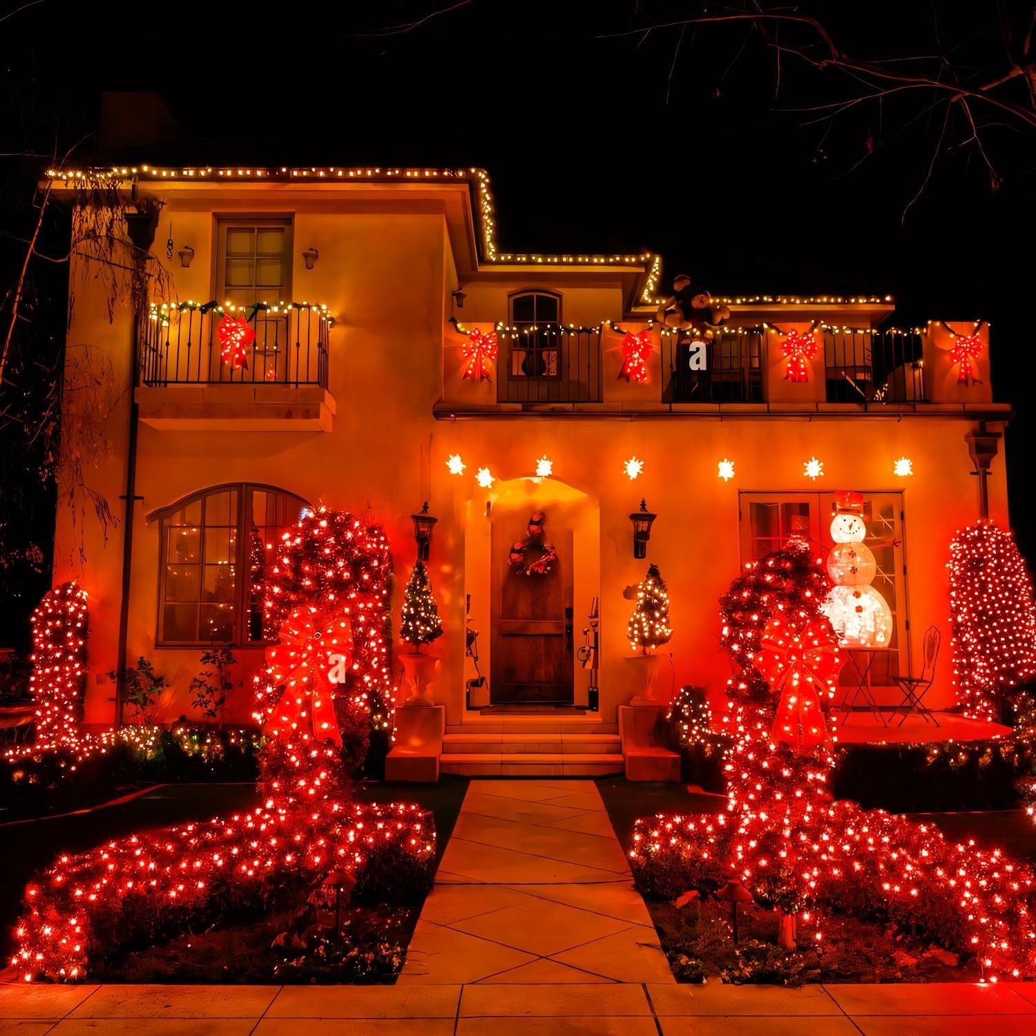 200 LED Red Christmas Net Lights, 9.8Ft X 6.6Ft Connectable Christmas Bush Lights with Remote, 8 Modes Plug in Net Light Outdoor Mesh Light Waterproof for Tree, Yard, Fence Decoration