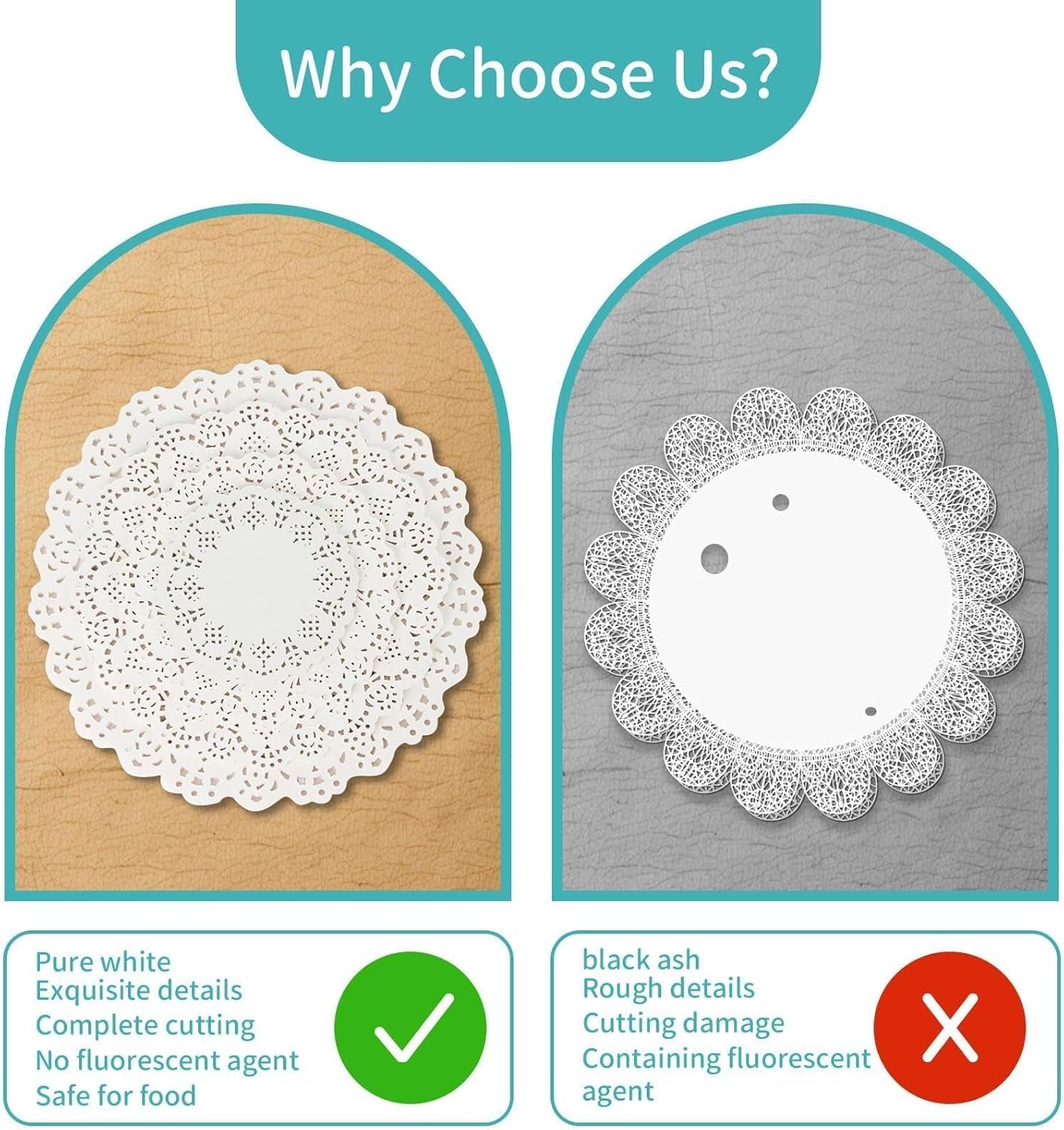 200 Paper Doilies Assorted Sizes - round Disposable Paper Placemats 4.5, 6.5, 8.5, 10.5 Inch Charger Plates White Table Lace Doilies for Dessert Tray Food Table Decor for Party Wedding