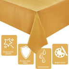 12 Pcs Plastic Hanukkah Tablecloth Blue Gold White Tablecloth Fit 54 X 108 Inch Rectangle Disposable Table Cover Holiday Decorations for Party Favor