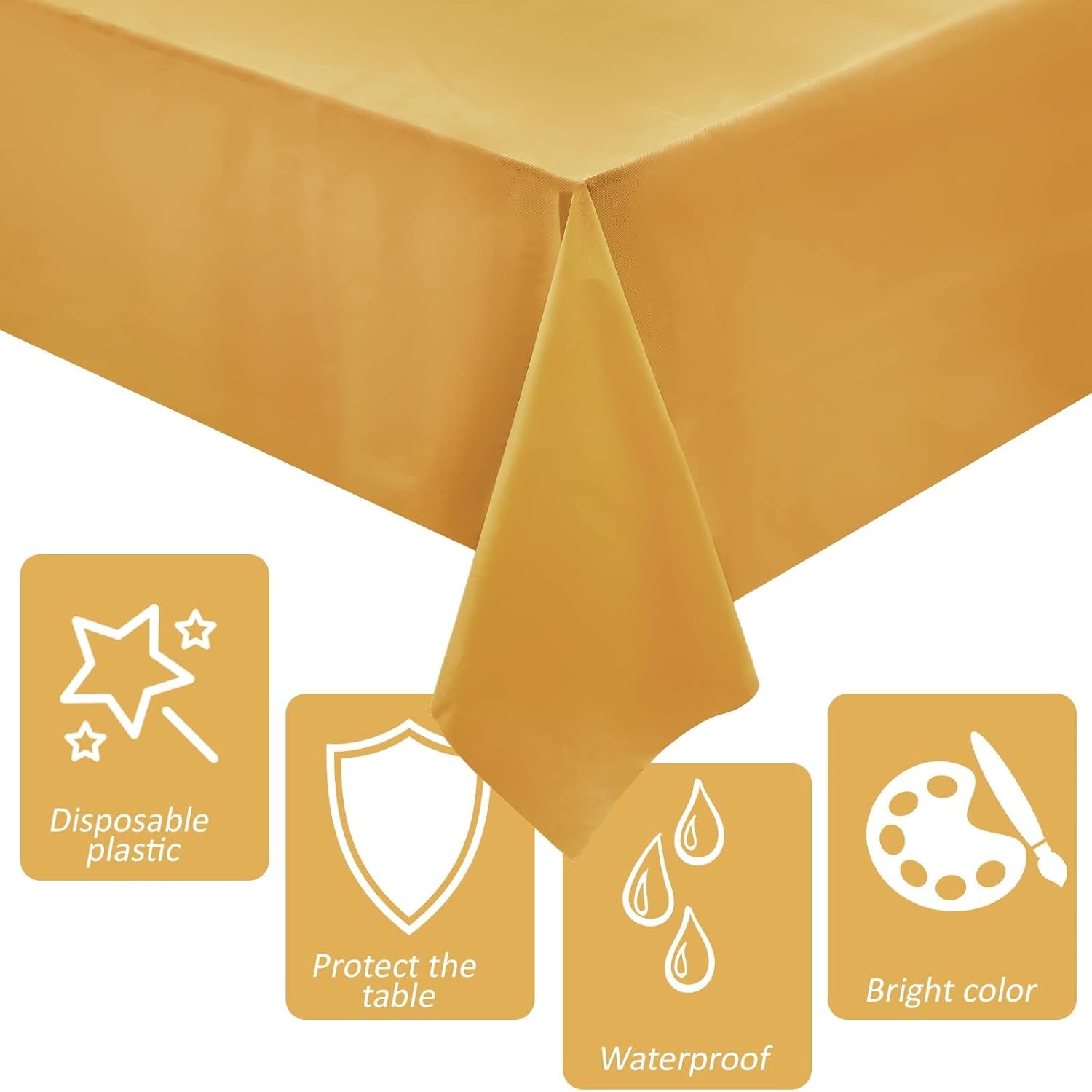 12 Pcs Plastic Hanukkah Tablecloth Blue Gold White Tablecloth Fit 54 X 108 Inch Rectangle Disposable Table Cover Holiday Decorations for Party Favor