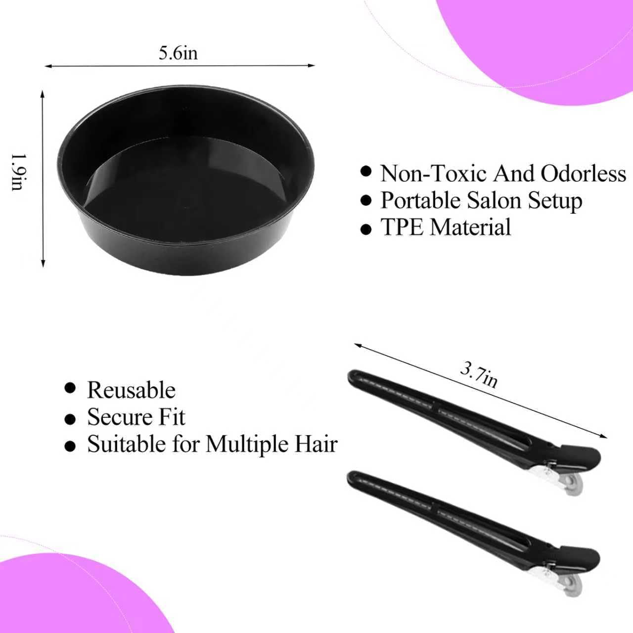 19PCS Hair Dye Kit, Hair Coloring Products with Hair Dye Brush, Collapsible Bowl, Clips, Ear Muffs, Disposable Gloves, Scarf, Shower Cap