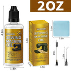 2OZ Sewing Machine Oil, 4Pcs Sewing Machine Accessories Lubricant Kit for Moving Parts of Manual or Electric Sewing Machines with Needle Tip, Double Head Brush and Towel, Clear Light Machine Oil