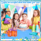 12 Pcs Blue Tablecloth Disposable Winter Gradient Blue Plastic Table Cloth 54'' X 108'' Rectangle Table Cover Waterproof Ocean Tablecloth for Baby Shower Sea Party Birthday Decor