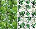 2 Pieces 54 X 108 Inch Hawaii Palm Leaves Tablecloth Plastic Tropical Jungle Tablecover Rectangular Luau Safari Hawaiian Themed Birthday Party Decorations