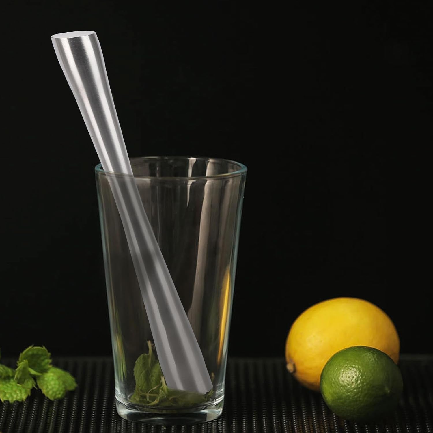 2 Pcs 10" Muddler for Cocktails, 304 Stainless Steel Drink Muddlers Bar Accessories Tools for Old Fashioned Cocktail, Mojito, Fruit Drinks, Lemonade