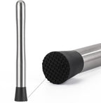 10" & 8" Cocktail Muddlers, Stainless Steel Muddler with 3 Pcs 10 Inch Mixing Spoon for Lemonade Mojitos Fruit Drinks