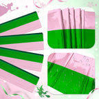 1 Pack Pink Green Foil Tablecloth, 40X106 Shiny Metallic Party Table Cover for Birthday, Princess Witch Theme, Graduation, Baby Shower, Celebration Decorations