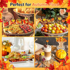 100 Thanksgiving Cocktail Picks, Pumpkin Fall Toothpicks for Appetizers Charcuterie Boards Accessories, 4.7 in Bamboo Skewers Fruit Drinks Food Sticks, Thanksgiving Decoration Autumn Party Supplies