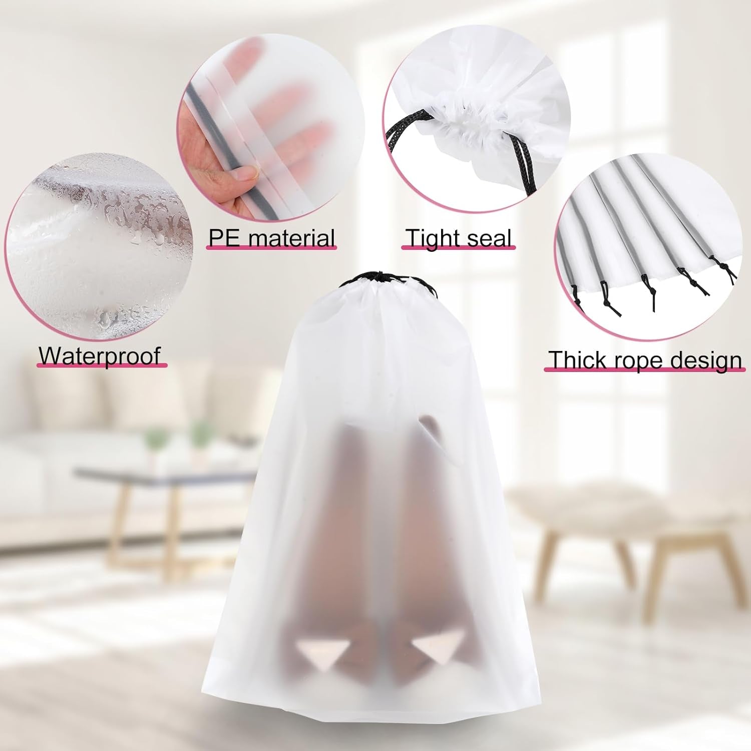 18 Pack Shoe Bags - 11.8In X 15.7In, Storage Bags for Packing, Travel Essentials for Men and Women