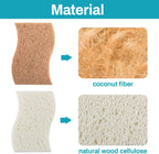 10PCS Natural Sponges for Dishes - Biodegradable Sponges Kitchen Eco Friendly Dish Sponge Non-Scratch Sponges for Cleaning Kitchen