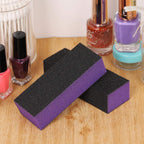20 Pcs Nail Buffer Block Sponge Sanding Buffing File 80/120 Grit 3 Sides Nail Files for Manicure Nail Tools (Purple Black)