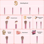 13Pcs Makeup Brushes Makeup Kit with Storage Bag,Foundation Brush Eyeshadow Brush Make up Brushes Set Brown