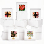 15PCS Cookie Boxes,4X4X2.4Inches White Mini Bakery Boxes with Window for Small Cake Dessert Pastry Donuts Macaroon Strawberries Party Favor Treats