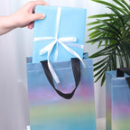 15PCS Iridescent Gift Bags with Handles, 8"X4"X10" Reusable Party Favor Bags Bulk for Christmas, Birthdays, Weddings, Goodie Treats