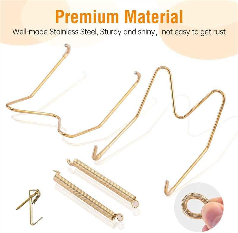 1 Pack Plate Hanger for the Wall, 16–20 Inch Large Decorative Plate, Stainless Steel Invisible Heavy Duty Spring Plate Holder with Wall Hook, Secure Display for Platters and Collectible Plates