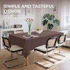 10 Pack Premium Disposable Plastic Tablecloth 54" X 108" Rectangle Table Cover for Birthdays Weddings Christmas Anniversary Buffet Table (Brown)