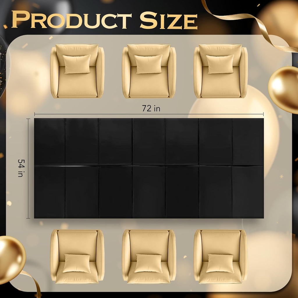 1 Piece Black Foil Tablecloth 54 * 72Inch Birthday Graduation Halloween Party Table Cloths Plastic Waterproof Disposable Table Cover for Halloween Neon Anniversary Party Supplies