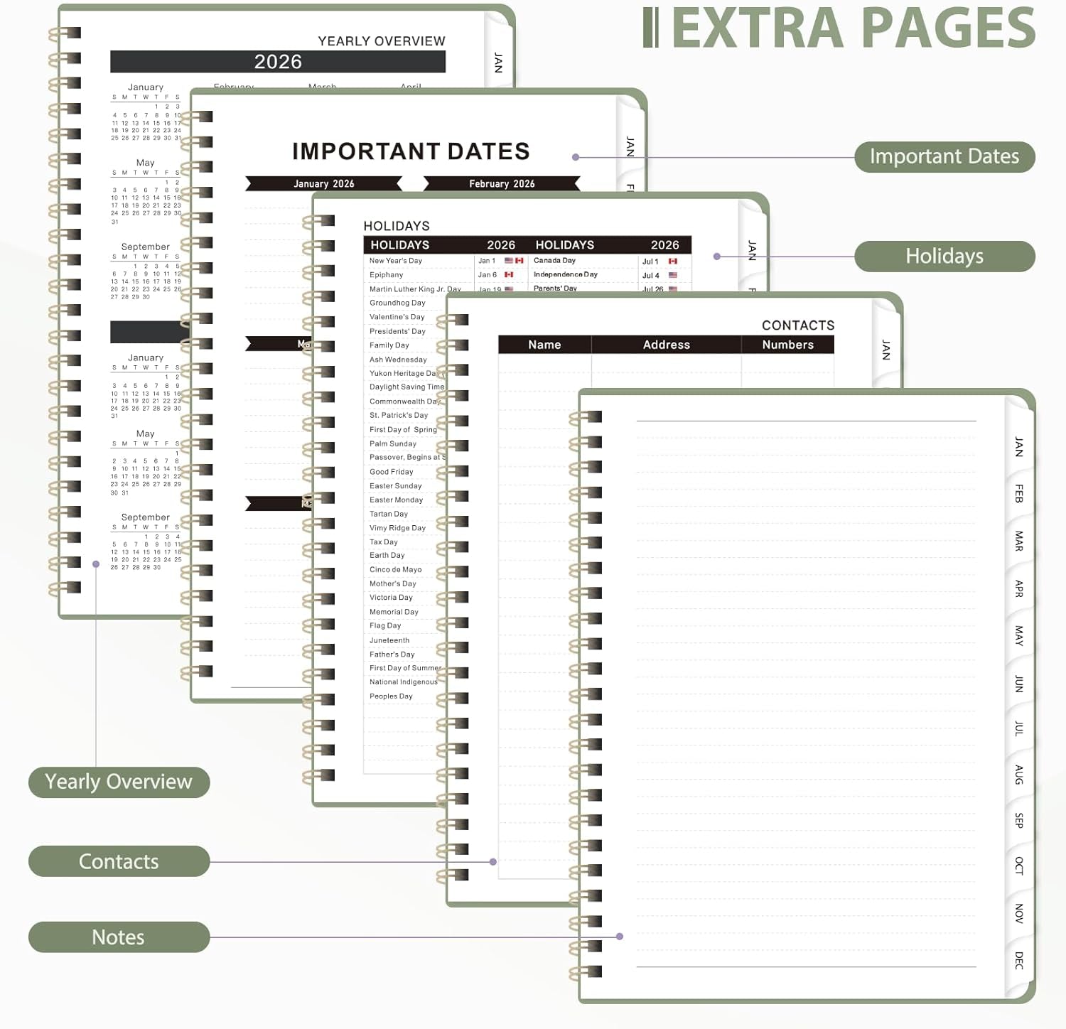 2026 Planner, Weekly and Monthly Calendar Academic Planner, Jan 2026 - Dec 2026, Planning Agenda Book for Desk Accessories and School Supplies - A5 (6.3'' X 8.5'')