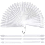 200 Pcs Oval Nail Swatch Sticks Fan-Shaped Nail Polish Sample Sticks with Metal Split Ring for Nail Color Display, Clear