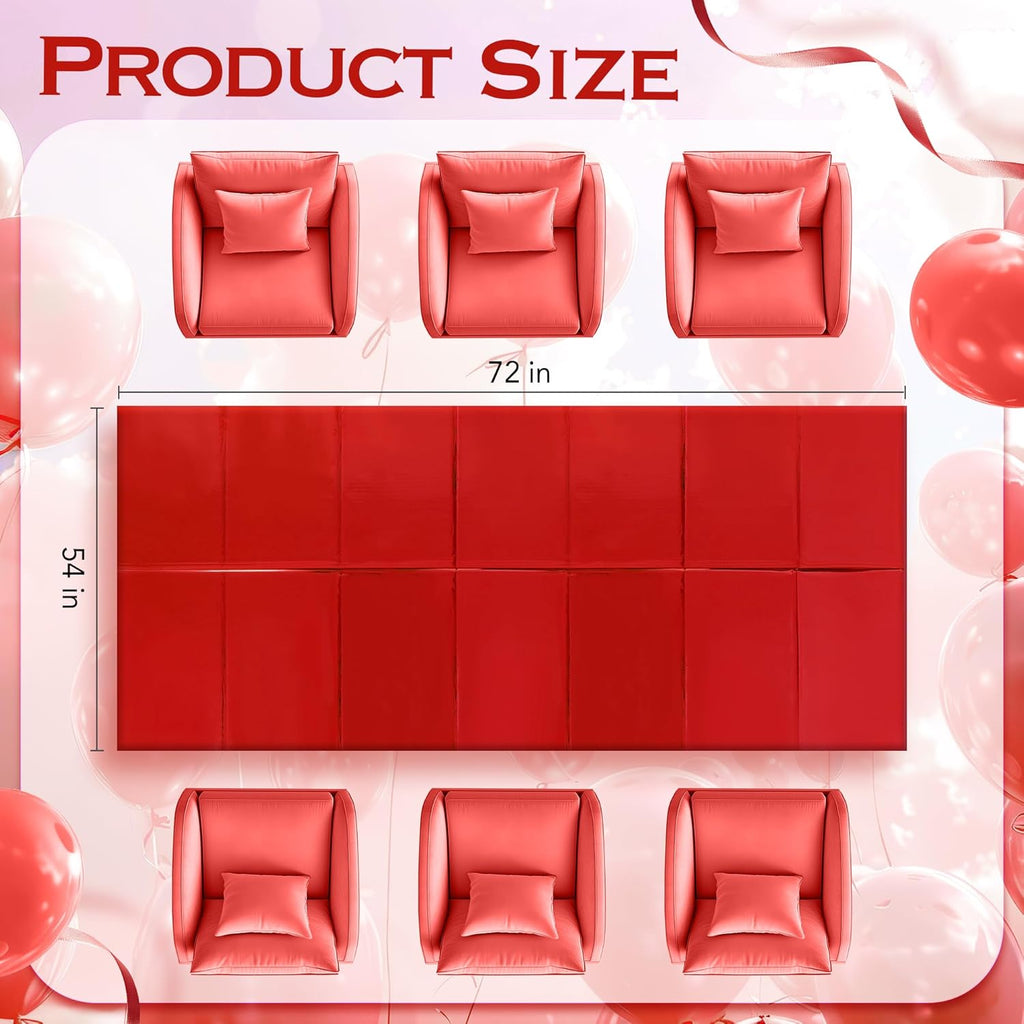 2 Pieces Red & Green Foil Tablecloth 54 * 72Inch Plastic Birthday Party Table Cloths Disposable Waterproof Table Cover for Christmas Wedding Graduation Party Supplies