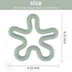 3 Pack Coral Flower Ring Teether Baby Teething Toys Silicone Teether Ring Toys for Babies 0-6 0-12 0-24 0-36 Months Easy to Grasp Clean Infant Teething Relief Soothing Sore Gums