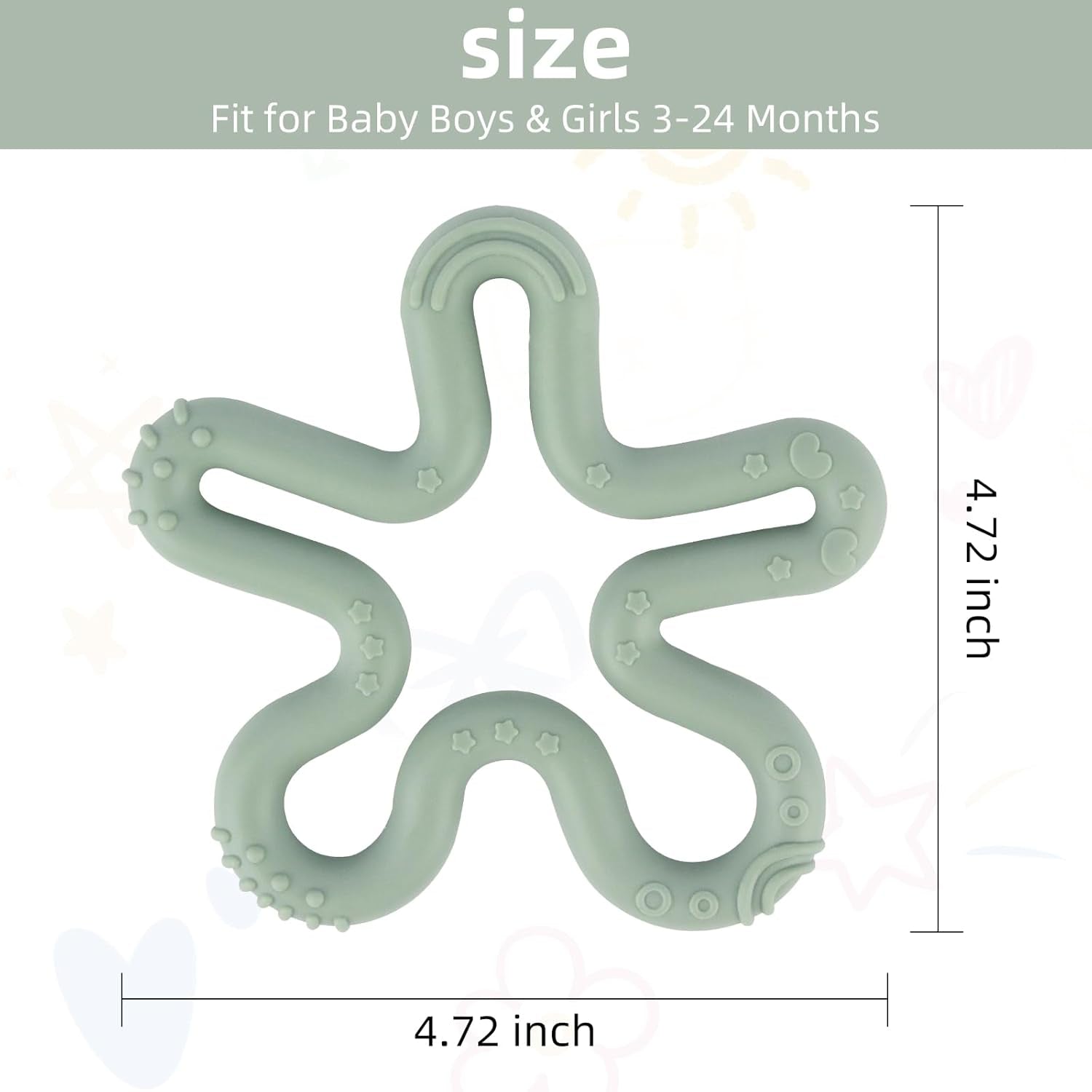 3 Pack Coral Flower Ring Teether Baby Teething Toys Silicone Teether Ring Toys for Babies 0-6 0-12 0-24 0-36 Months Easy to Grasp Clean Infant Teething Relief Soothing Sore Gums