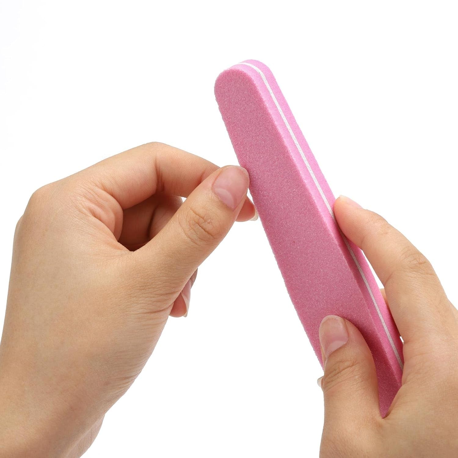 10 Pcs Nail Buffers Blocks Double Sided Nail Files 100/180 Grit for Acrylic/Natural Nails, Pink