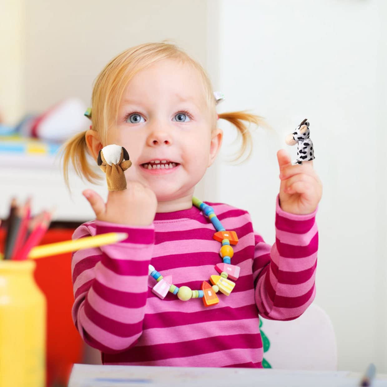10Pcs Story Time Finger Puppets - Old Macdonald Had a Farm Educational Puppets Easter Basket Stuffers
