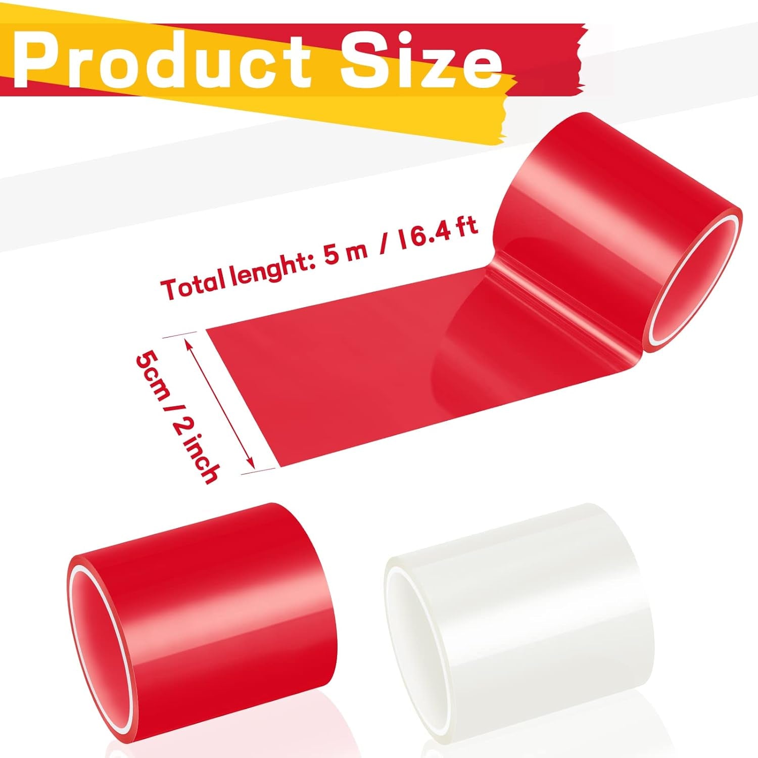 16.4 Ft X 2 Inches Self Adhesive Repair Light Tape Auto Tail Fog Lights Tint Headlight Lens (Red, Clear, Rolls)