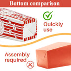 18 Popcorn Boxes Easy Assembly - 46Oz Square Popcorn Bowls Square Buckets Containers Tub Paper Cups Holders Disposable Halloween Carnival Christmas Movie Night Party Individual Servings