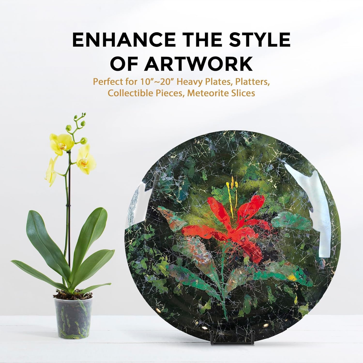 3 Pack 10 Inch Large Plate Stands for Display - Metal Plate Holder Display Stand + Picture Frame Holder Stand + Small Easels for Decorative Plate, Platter, Book, Plaques, Photo, Tabletop Art