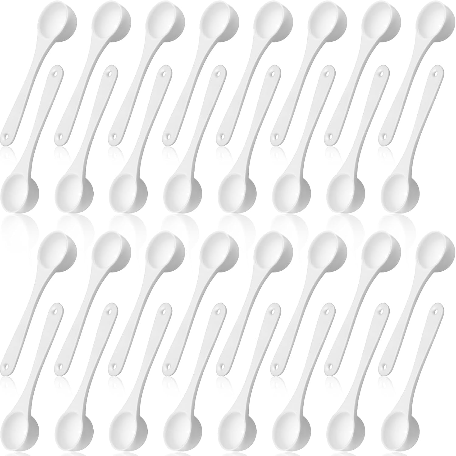 200 Pcs Teaspoon Measuring Spoons Bulk Reusable Plastic Scoop Measuring Spoons Long Handle Plastic Scoop for Cosmetics Coffee Sugar Spices Protein((5 Ml / 5 Cc/ 1 Tsp)