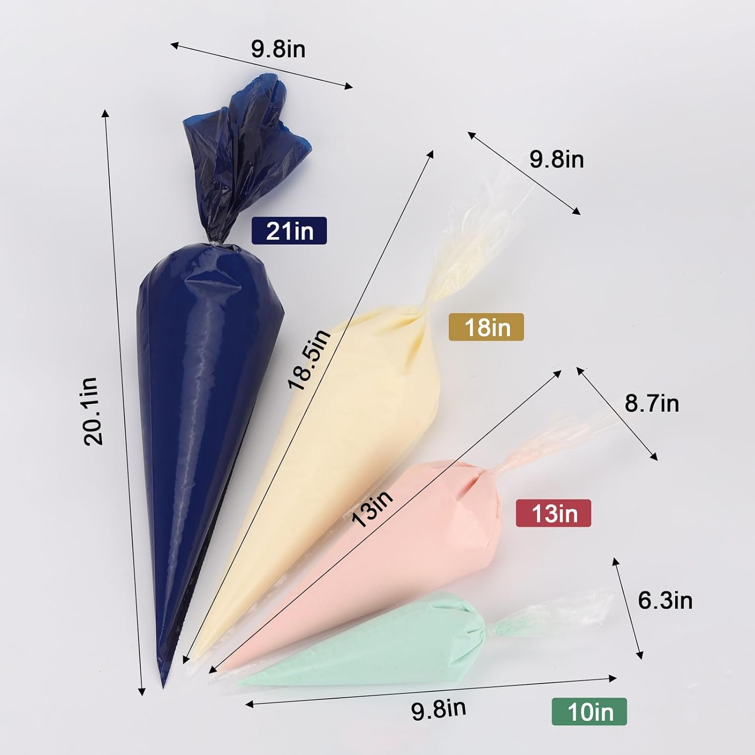 21 Inch 50 Pcs Large Disposable Piping Bags- Anti-Burst Pastry & Icing Bags for Frosting Cakes Cookies Decoration - Extra Strong Piping Bags Disposable