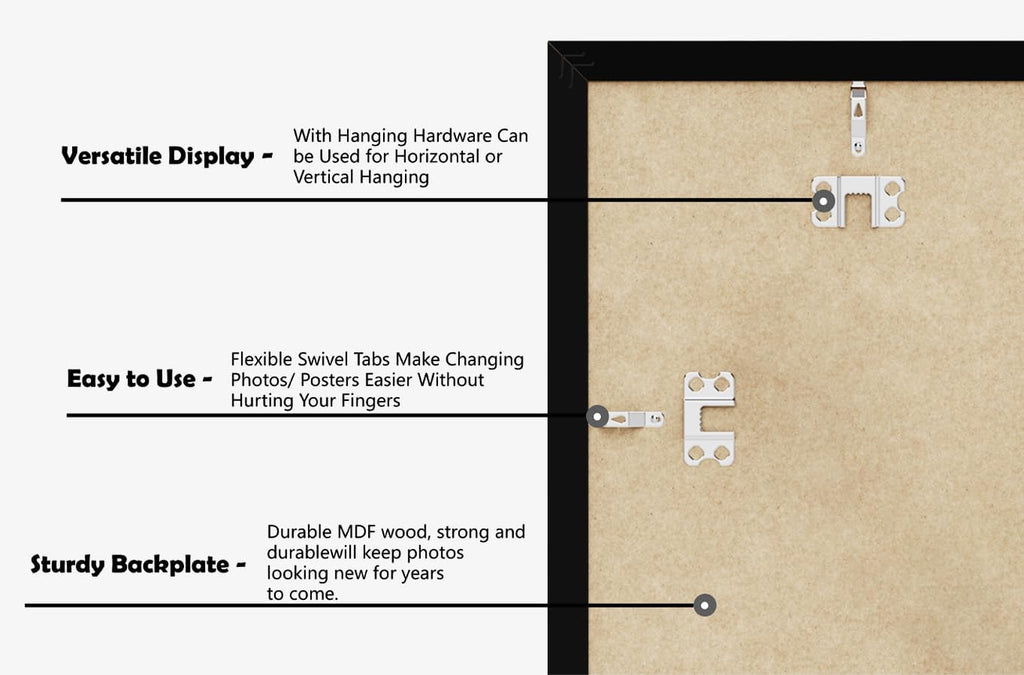 10X14 Picture Frame, Display Pictures 8 X 12 with Mat or 10 X 14 without Mat for Wall Mounting Display, Photo Frames, Black.