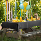 1 Piece Black Rectangle Tablecloth, Thick & Durable Waterproof Plastic Table Cloth, 54X108 Inch Heavy-Duty Surface Protector, Stain Resistant Table Cover for Halloween/Dining/Party/Buffet/Wedding